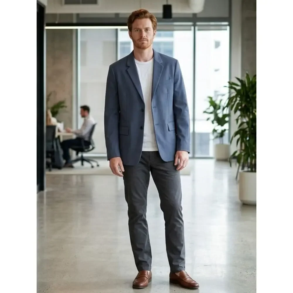 3.1 Phillip Lim Blue Lined Blazer Jacket Men Size L